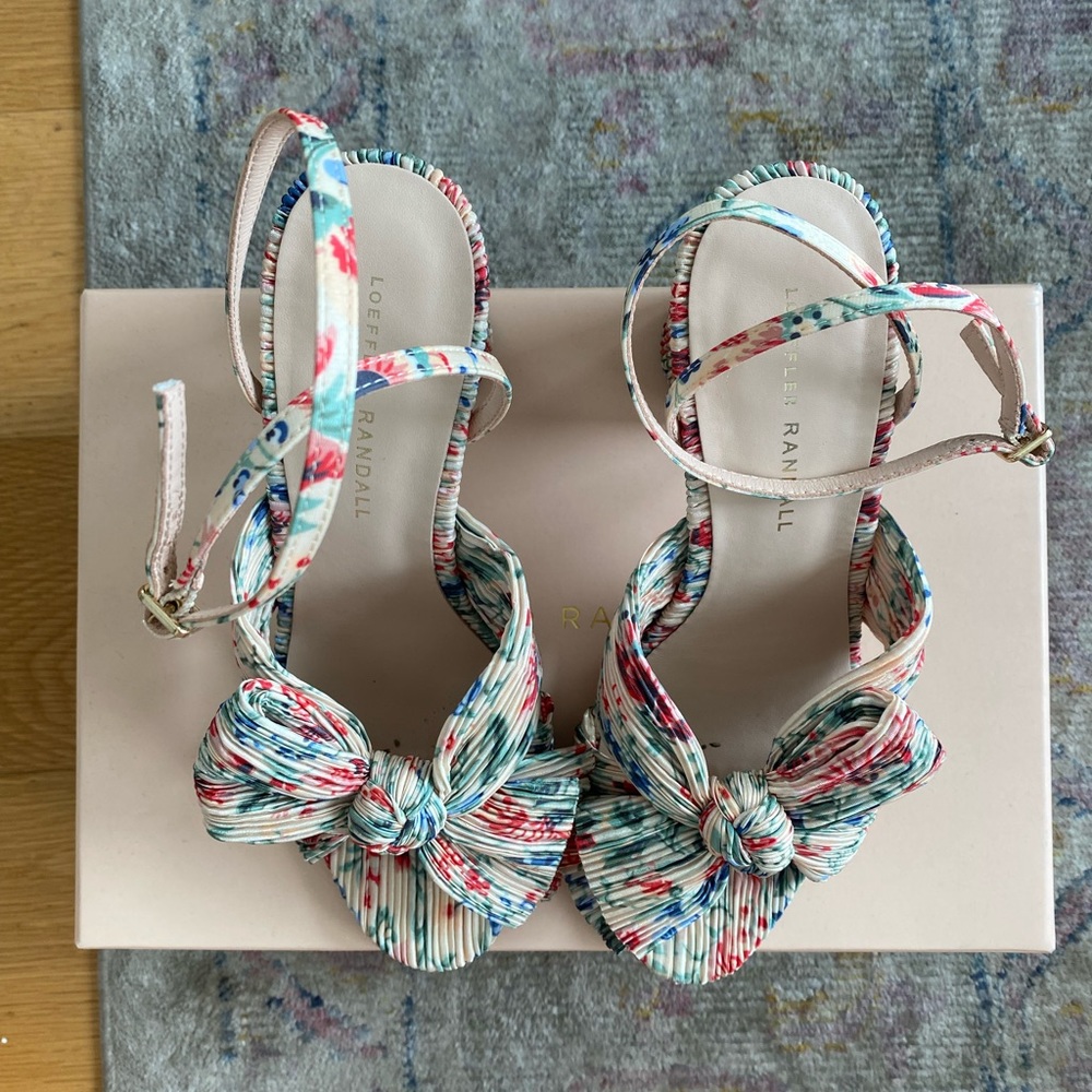 Camellia tan floral 3.5 inch sandals